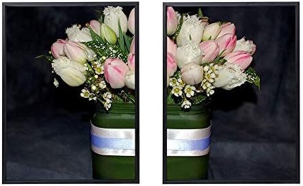 50x70cm X2枚 ライト高級 クリスタル磁器の装飾画 黒アルミ合金フレーム チューリップティーツリー花ブーケ組成デザインボックス アートパネル 壁掛け絵画 インテリアアート 現代 壁飾り 部屋飾り 壁ポスター 絵画 玄関 おしゃれ モダン 壁掛け Graffikgallery Com