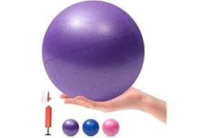 MOMPLUS 6 Inch Exercise Pilates Mini Yoga Balls Barre for Home Stability Squishy Training Physical Therapy Improves Balance with Pump