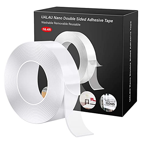 Double Sided Tape Heavy Duty Ualau Traceless Removable Washable Nano Gel Grip Tape Clear Sticky Adhesive Mounting Tape For Home Office Car Decor Fix Carpet Mats 16 5ft 1 18inch Pricepulse
