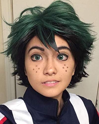 Bopocoko Green Wigs for Deku Cosplay My Hero Academia Cosplay Wig Anime Short Green Bob Wigs for Halloween BU167