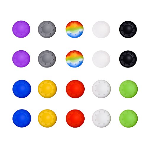 Mudder Silicone Thumb Stick Grips Caps Protect Cover for PS4, Xbox 360, PS3 Controllers, Mixed Color(Set of 10)