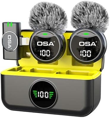microfono lavalier per iPhone e iPad, mini microfono a spina lightning senza fili, batteria 40 ore per registrazioni video, interviste, podcast, YouTube, vlog