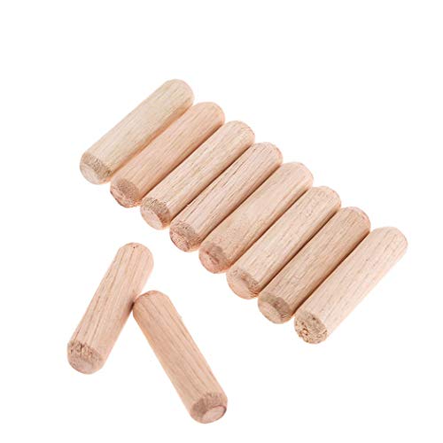 Dtacke 100Pcs 8x40mm/0.32"x1.57" Round Fluted Wood Wooden Dowel Pins Woodworking Craft Wooden Dowel Pins Rods Furniture Fittings