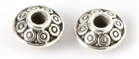 200 Piece 6mm Bali-Style Silver Alloy Jewelry Findings for DIY Jewelry Making, Charms, Crafts, Spacer Beads