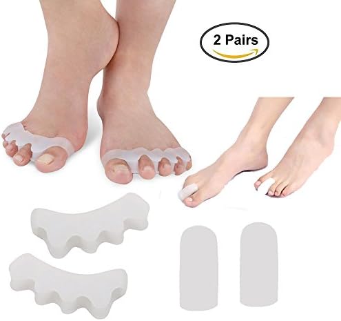Toe Separators Toe Straightener + Toe Caps Toe Sleeve Bunions Relief Corrector Overlapping Toes