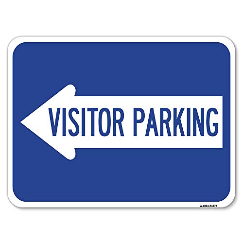 Visitor Parking (with Left Arrow) | 18" X 24" Heavy-Gauge Aluminum Rust Proof P…