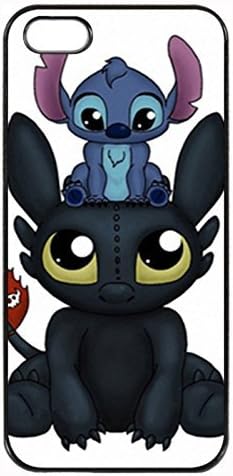 Black, iphone 5 Rubber Case - Lilo & Stitch Toothless Photo Design Durable Rubber Tpu Silicone Case Cover For iPhone 5 5S