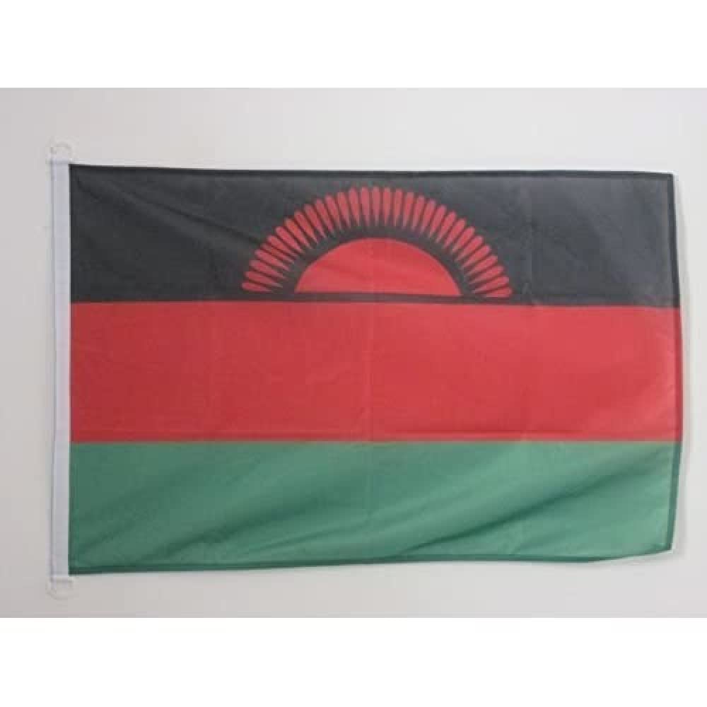 AZ FLAG - Malawi Flag - 2x3 Ft - For Outdoor - Malawian Banner Knitted Polyester with Two Plastic Rings - Fade Resistant - Vivid Colors - 2' x 3' Feet - 90x60 Cm