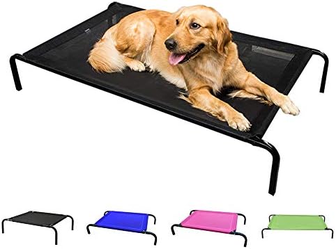 Ueenie Elevated Dog Bed, Pet Cot Waterproof Breathable Mat No Slip Feet for Indoor Outdoor Use (Random Color Delivery)