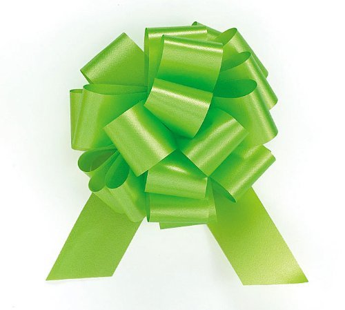 Pull String Bows 5 Inch 20 Loops Lime Green Pkg/10