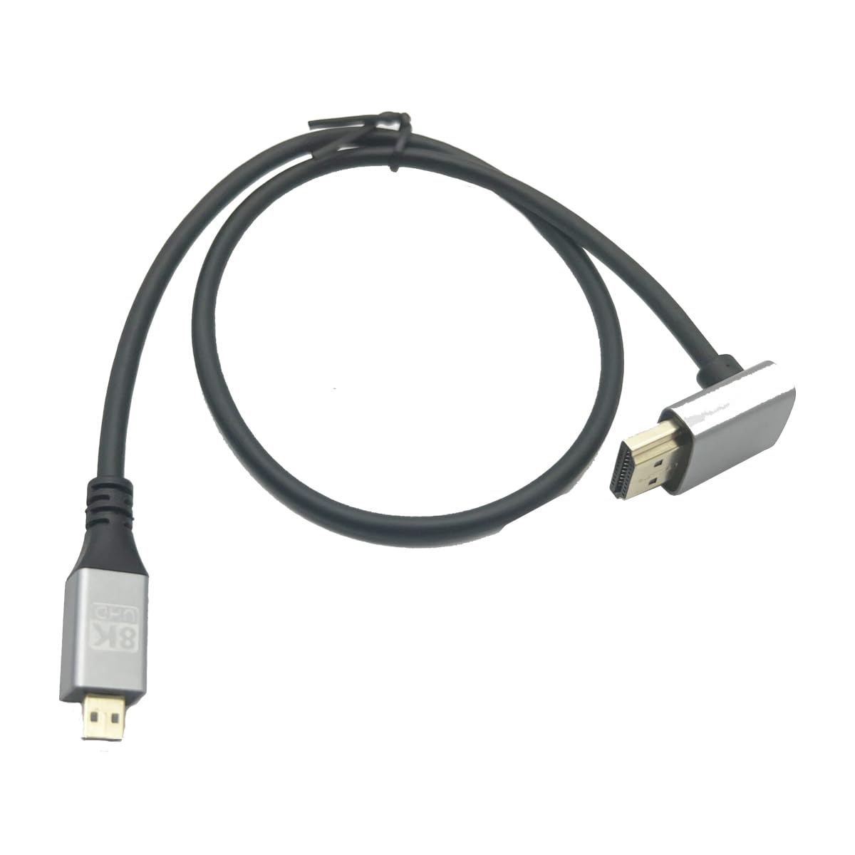 LiKuCo Micro HDMI to HDMI Angled Cable 8k;Slim Micro HDMI 2.1 Supports 8K@60Hz, 4K@120Hz, 1080P, 3D, ARC, HDR, Suitable for Camera,Projector, Monitor, TV (Down Angled)