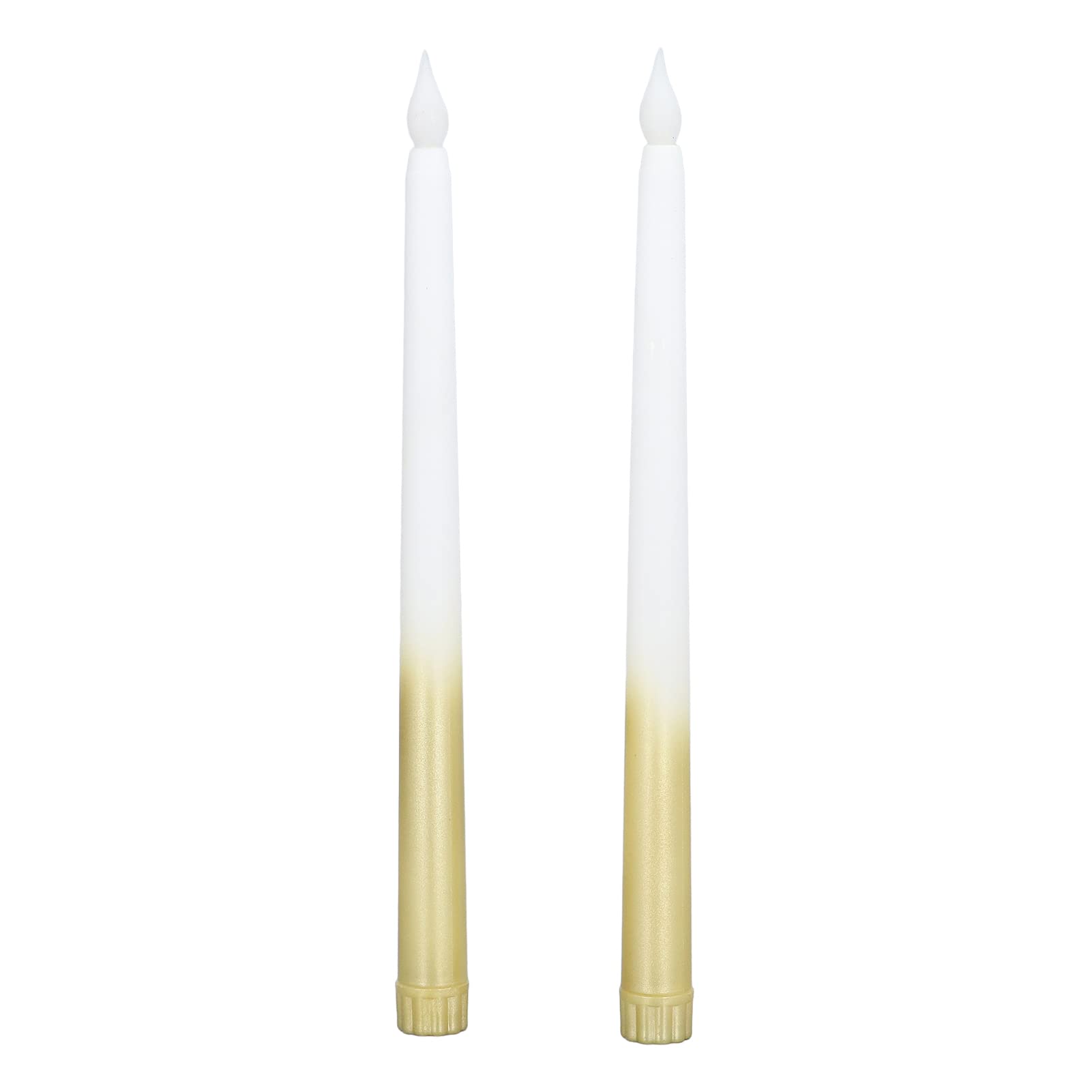 2 PCS Flameless Taper Candles, Flickering LED Candle, 11.0 Inch Flameless Candle LED Taper Candles with Realistic 3D Flame for Party, Church, Fireplace, Christmas Decorations