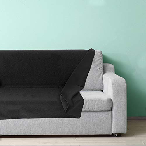 AMOFY Dog Pet Blankets, Water Resistant Windproof Dog Blanket for Bed, Sofa, Couch, Chair, Fleece Pet Blanket Furniture Protector, Both Sides 60″X50″,Black