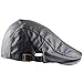 Samtree Men's Classic Newsboy Cap,PU Leather Gatsby Ivy Flat Golf Driving Hat(01-Black)