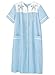 AmeriMark Women Calf-Length Snap Front Knit Duster House Coat Robe – Loose-Fitting Plush Bathrobe - Short Sleeve Bath Robe
