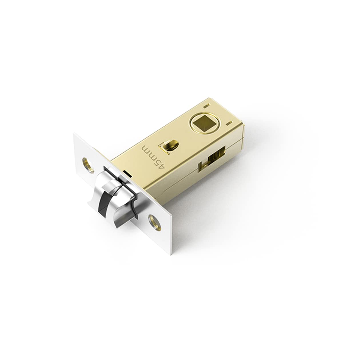 Qrity 45mm Tubular Latch, Forked Mortice Latch, Mute Door Sprung Latch, with Stainless Steel Panel for Internal Doors, Lever Door Handles