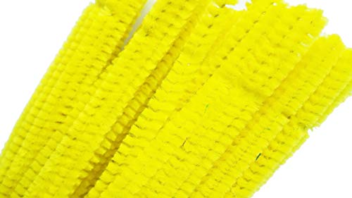 Carykon 100 PCS Fuzzy Chenille Stems Pipe Cleaners for Arts and Crafts (Yellow)