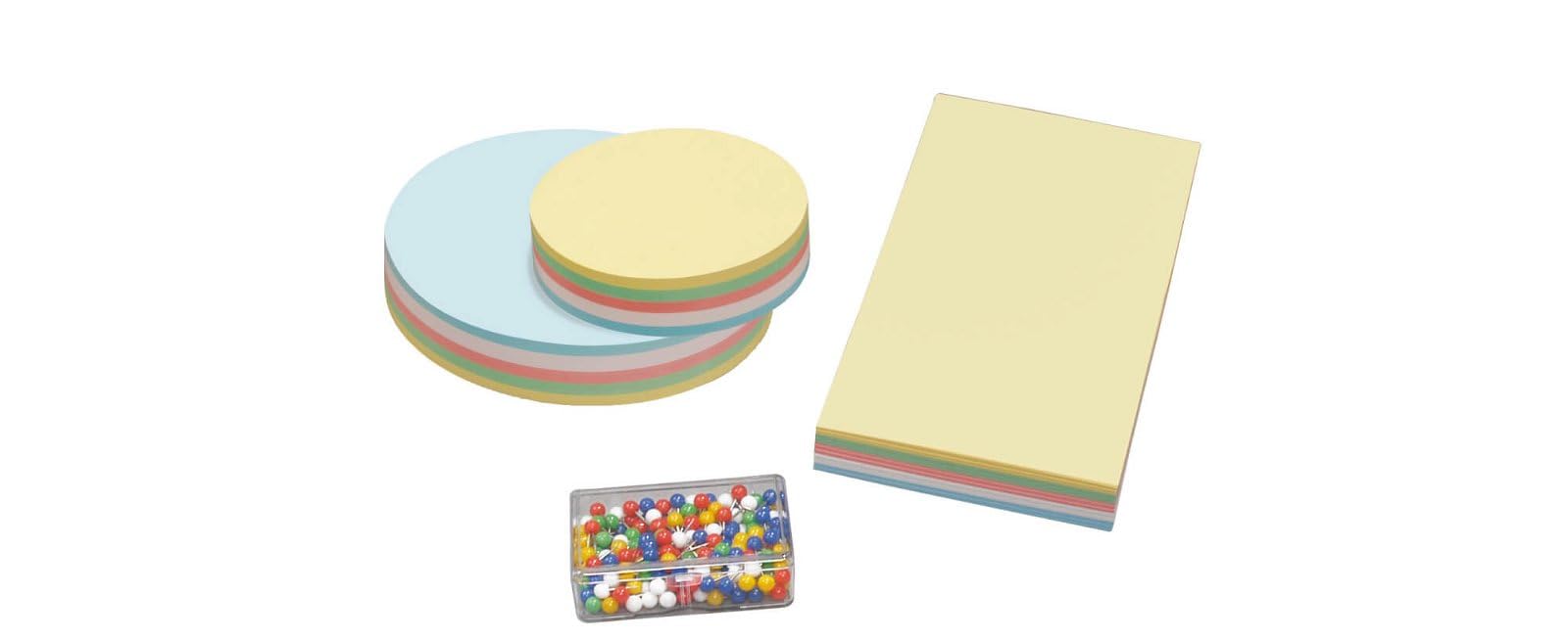 Maul Seminar Accessories Set, 3 x 120 Moderation Cards, 200 Signal Needles, Assorted Colours