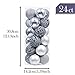 Valery Madelyn 24ct 60mm Frozen Winter Silver White Shatterproof Christmas Ball Ornaments Decoration, Themed with Tree Skirt(Not Included)