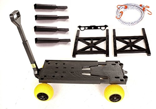 Mighty Max Plus One Beach Fishing Cart Wagon with 4 All Terrain Rolling Wheels
