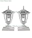 2-Pack WHITE Solar Hexagon Post Cap Lights with WHITE LEDS for 5X5 Fence Post- GREEN NATURAL SOLAR