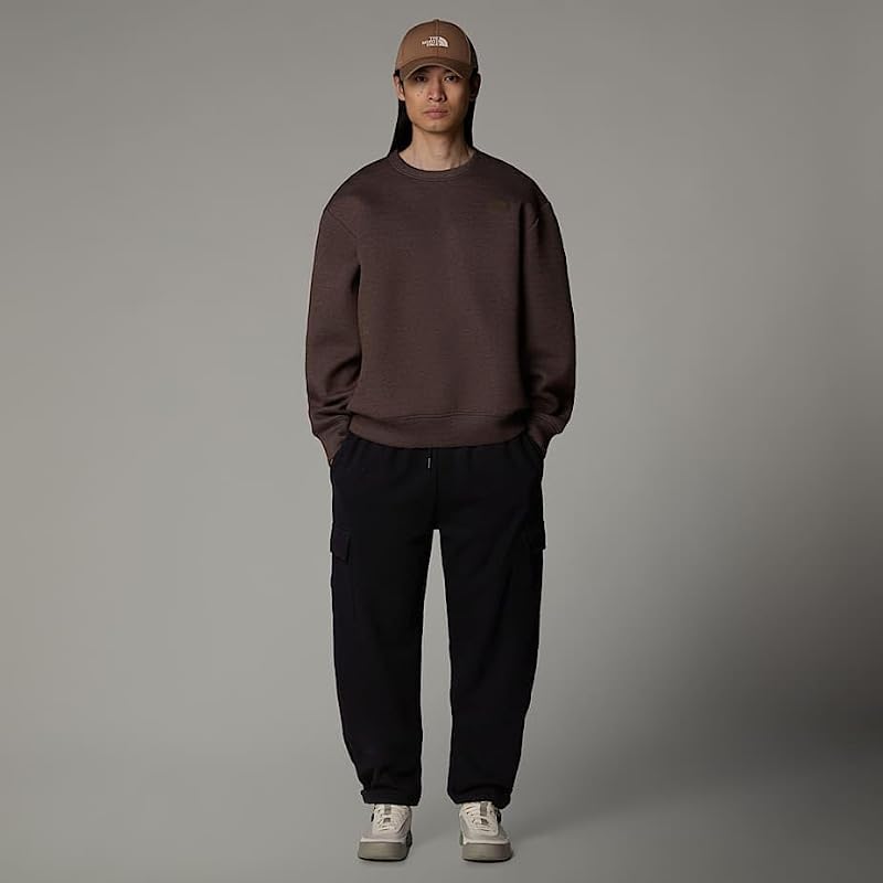 NF0A8AMA2QI M Crew Neck Relaxed Sweatshirt T-Shirt Uomo Smokey Brown Heather Taglia L