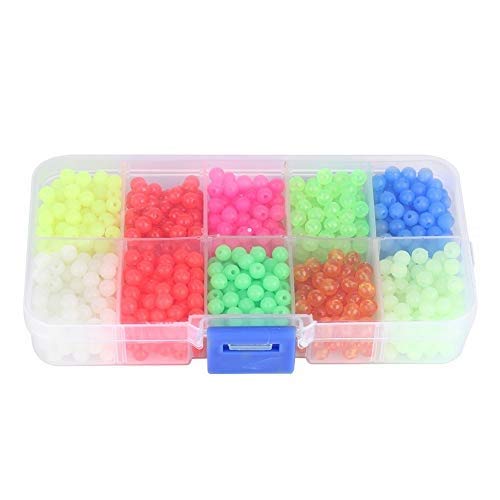 Starbun Fishing Beads (1000pcs), Plastic Round Lures Tools Accessory for Night Outdoor Fishing, Reusable, Easy to Use, Widely Used