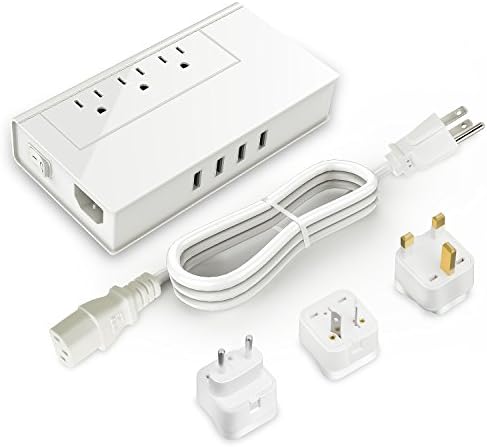 Voltage Converter 1875W Step Down 220V to 110V Universal Travel Adapter UK/AU/US/EU with 6A 4 USB Charging Ports Quiet Cooling System Worldwide Plug Adapter