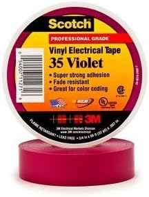 3M Scotch® Vinyl Color Coding Electrical Tape 35, 3/4 in x 66 ft, QTY 2 ROLLS (Violet)