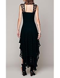 R.Vivimos Vestido largo asimétrico con encaje para mujeres + 2 piezas con forro