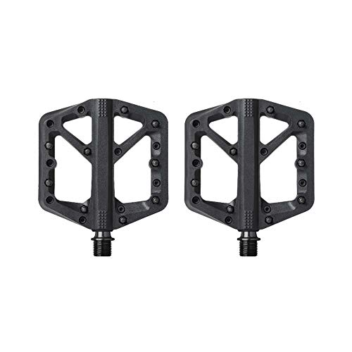 Crankbrothers Stamp 1 MTB Bike Pedals Pair (Black, Large) with Premium Cleats and Shoe Shields Set