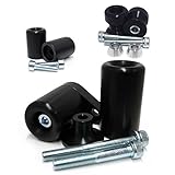 2007-2008 Kawasaki ZX6R ZX6RR ZX636 Black Complete No Cut Frame Slider Kit; Includes: No Cut Frame Sliders, Swing Arm Spools and Bar Ends - 755-4419 - MADE IN THE USA