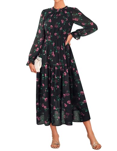 Grace Karin Women's Floral Long Sleeve Dress