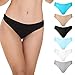 5 Pack Women's Thong Underwear Cotton Breathable Panties