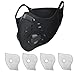 Dust Masks, Activated Carbon Dustproof Masks With Cotton Filter Earloop Cycling Mask for Running Woodworking House Cleaning and Gardening, against Asthma, Pollen Allergies, PM2.5 (Black1)