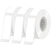 3Rolls White Label Tape 14mmx40mm Compatible with Phomemo D30 D35 Label Maker Waterproof Laminated Custom Stickers Office Labels Replacement (White)