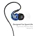 AILIHEN SE-01 Sport Sweatproof Earphones Headphones with Microphone for Running Gym,In Ear Earbuds for iPhone iPod iPad Laptop Mac Tablets (Blue)
