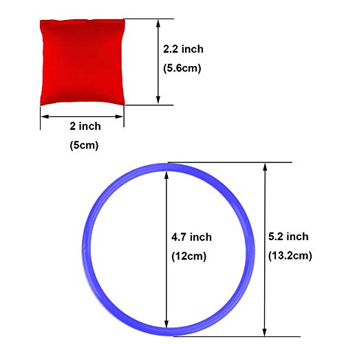 image for Aster 21PCS Bean Bags Ring Toss Game Set - Colorful Nylon Bean Bags an