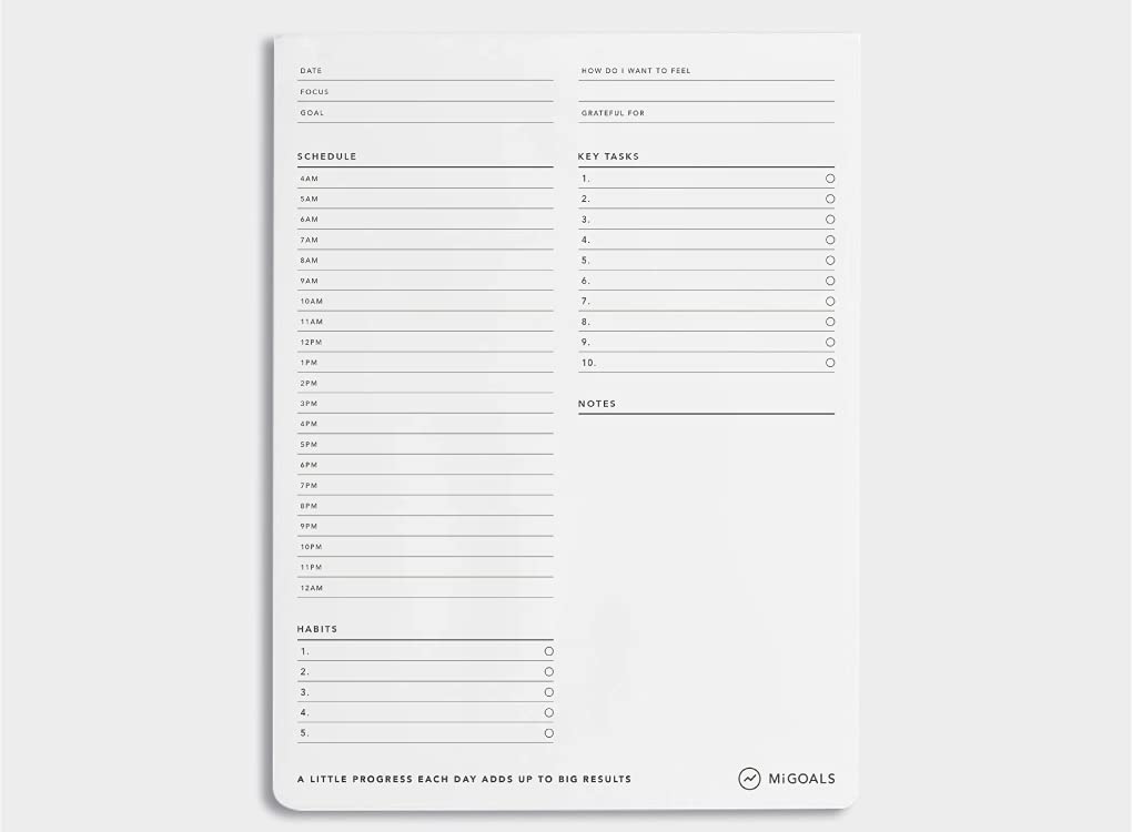 MiGoals Productivity Pad - Time Block