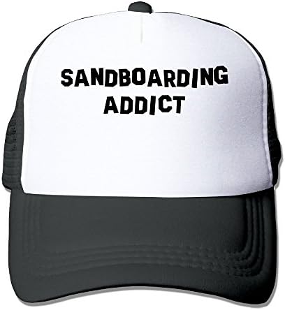 Jia De Ba Funny Sandboarding Addict Adult Trucker Cap Baseball Dad Mesh Hat Black
