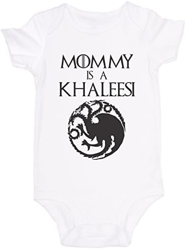 "Mommy IS A Khaleesi" / Game of Thrones / Cute Baby Onesie Romper Bodysuit (9m, White)