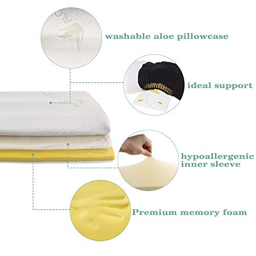 [Upgrade] Lumbar Pillow for Sleeping, Memory Foam Bed Back Support