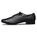 CRC Men's Stylish Round Toe Lace Up Black Leather Salsa Tango Ballroom Morden Latin Jazz Rumba Professional Dance Shoes