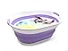 SAMMART 39L Collapsible Plastic Laundry Basket-Oval Tub/Basket-Foldable, Storage Container-Space Saving Laundry Hamper, Water capacity: 30L (Lt. Purple), Size: 24 x 17.7 x 10.75 inches