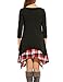 ACEVOG Womens Asymmetrical Casual Feminine Long Sleeve Tunic Shirt Plaid Dress Black XXL