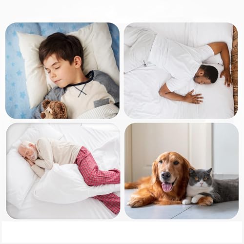 Waterproof Incontinence Bed Pads, 91 x 86cm, Pack of 4, Blue, Washable and Reusable Underpads for Adults, Elderly, and Pets, Absorbent Protective Bedding