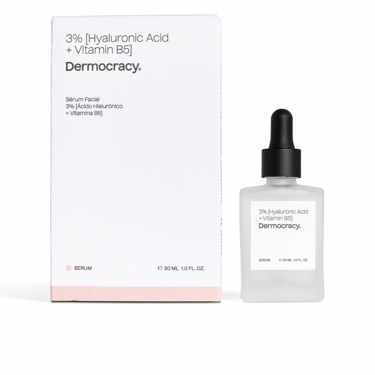 DERMOCRACY 6183-53122 3% [Acido Hialuronico + Vitamina B5] Serum Facial 30 ml for Adults, Made for Hydration, Nourishment and Skin Care, 30 ml