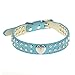 Pet Kingdom 2 Rows Rhinestone Bling Heart Studded Leather Dog Collar for Small Or Medium Pet Collar (Blue, Medium)