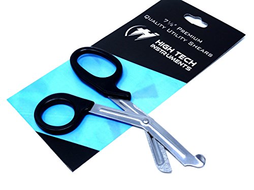 3 PCS ( BLACK & YELLOW & ORANGE ) PARAMEDIC UTILITY BANDAGE TRAUMA EMT EMS SHEARS SCISSORS 7.25 INCH STAINLESS STEEL ( HTI BRAND) - Thumbnail 2