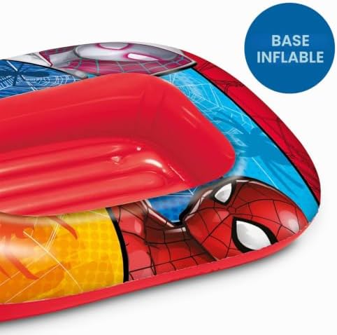 Toys - SPIDERMAN Boat INFLATED BASE- Barca hinchable para bebé – Flotante 112 cm Ideal para niño/niña - 16930